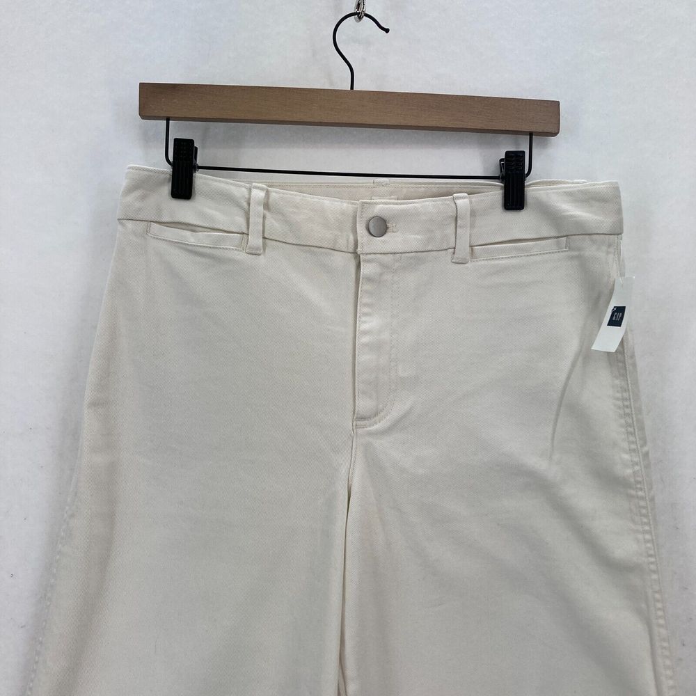 GAP Cream Wide Leg Crop Pants. 10 Tall - Picture 2 of 15